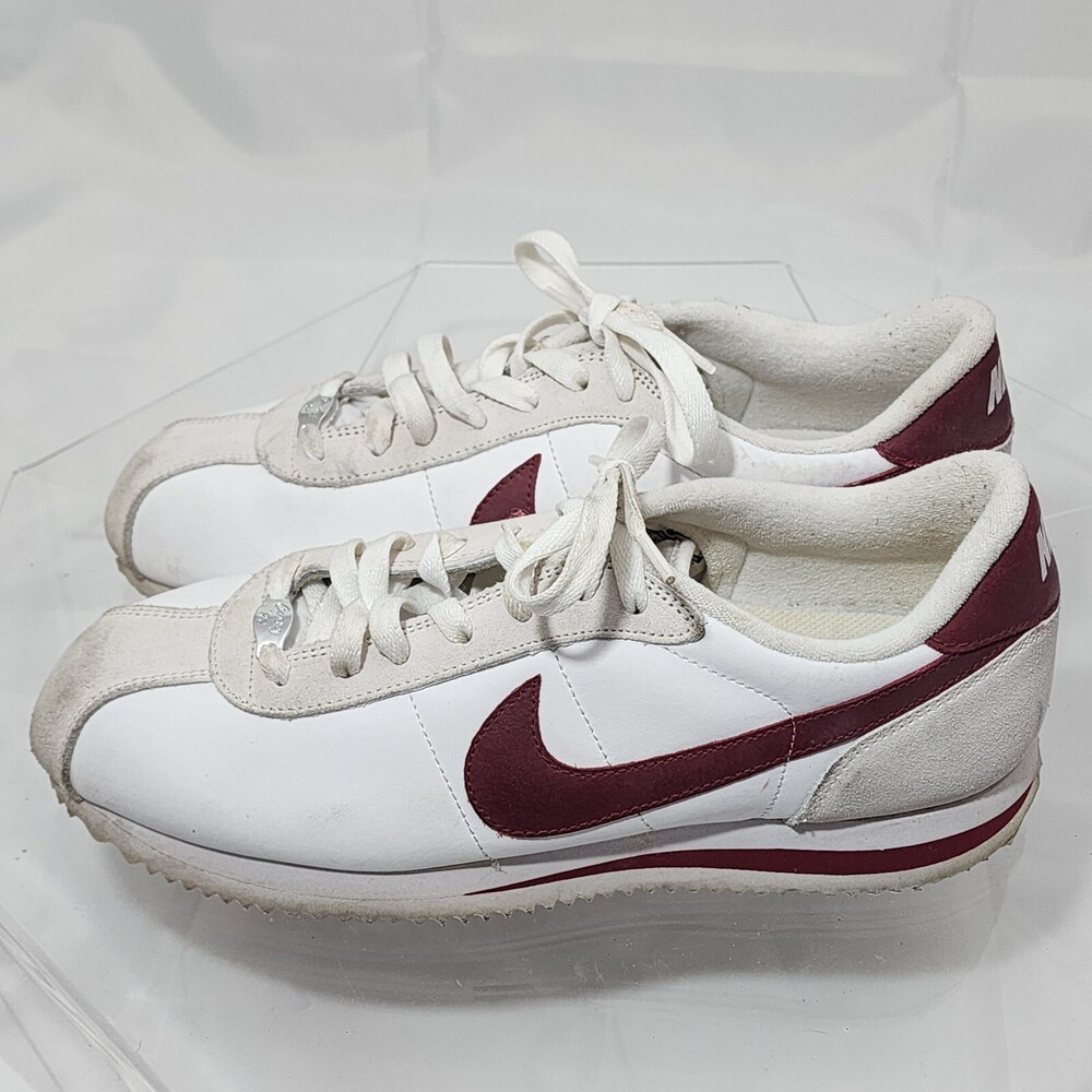 Nike Cortez 72 White/Maroon Leather 316418-109 2014 Men 9 Sneakers Used Classic